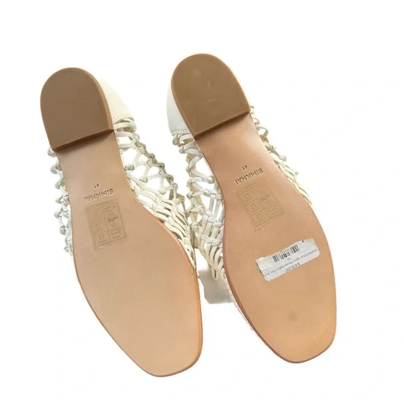 SIMKHAI Eden Woven Leather Ballet Flats in Ivory Women’s Size 10.5 - Picture 8 of 11